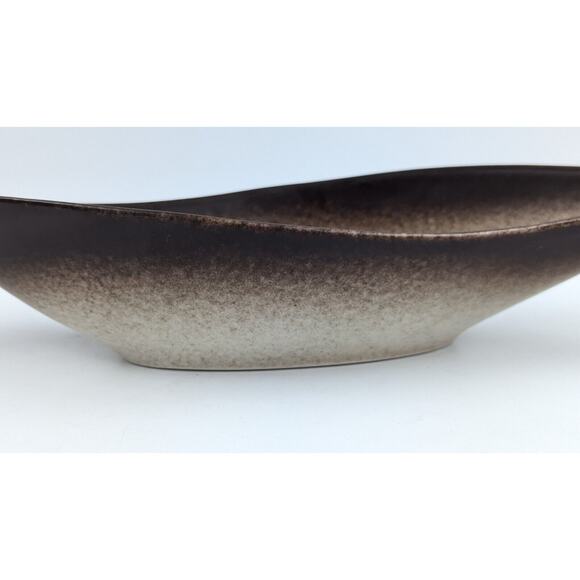 Howard Pierce Console Bowl Pottery Dish Brown Ombré Speckled Mid Century 13” - Picture 9 of 12